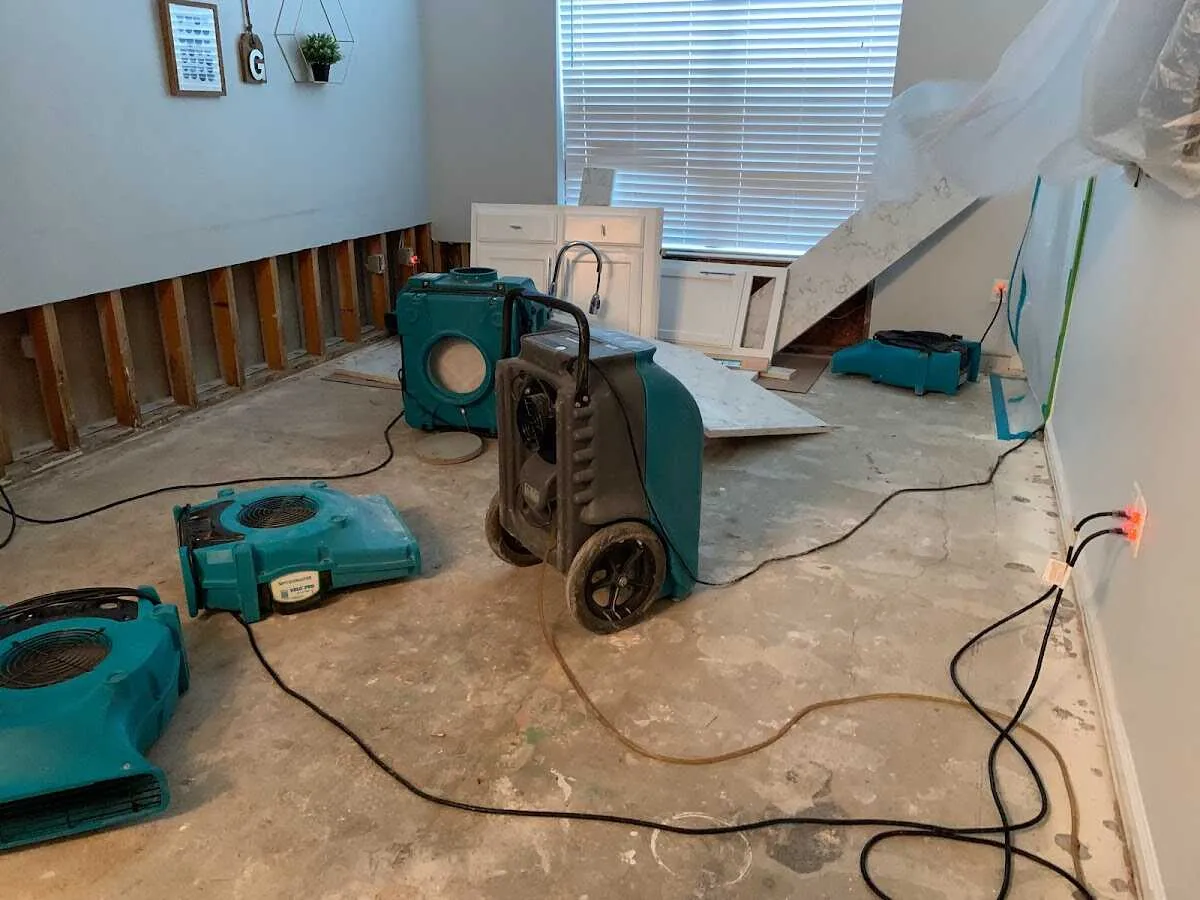 Dehumidifier in flood-cut room for Water Extraction & Removal in Lincoln